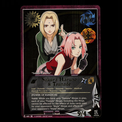 Sakura Haruno & Tsunade - 685 - NM - 1st Edition - Foil - Naruto CCG - D4-86