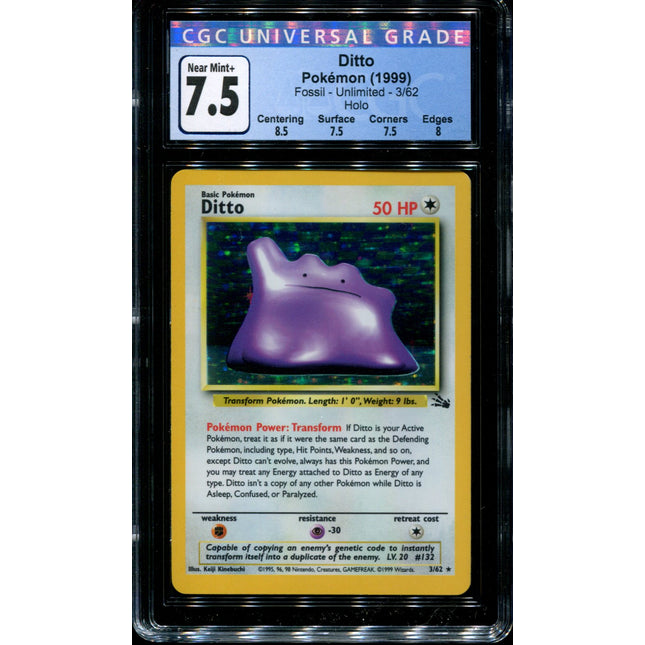 Ditto - 3/62 - CGC 7.5 - Unlimited - Fossil - Holo - 42181