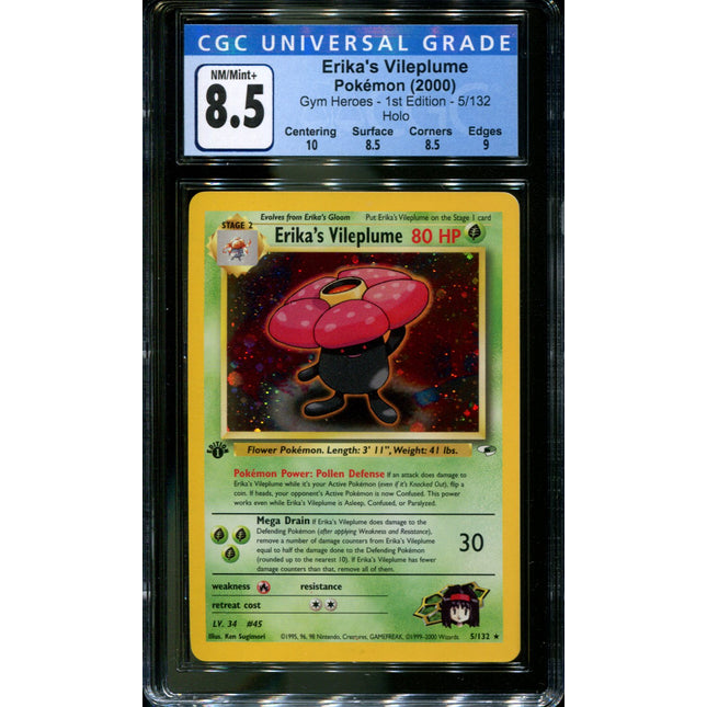 Erika's Vileplume - 5/132 - CGC 8.5 - 1st Edition - Gym Heroes - Pokemon - 48020