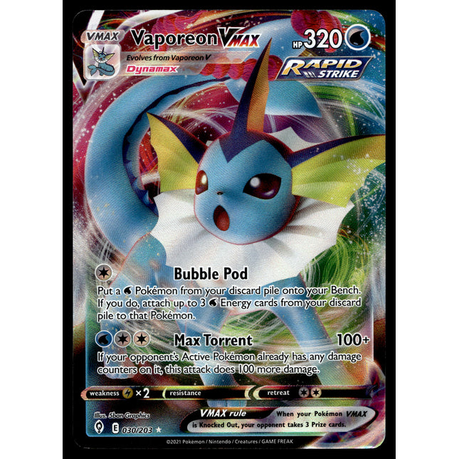 Vaporeon Vmax - 030/203 - NM - Ultra Rare - Evolving Skies - Pokemon - A9-103