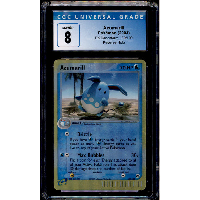 Azumarill - 30/100 - CGC 8 - Sandstorm - Reverse Holo - Pokemon - 83010
