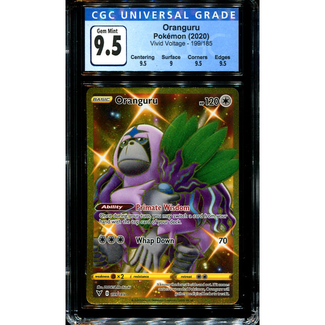 Oranguru - 199/185 - CGC 9.5 Gem Mint - Secret Rare - Vivid Voltage - Pokemon - 28227
