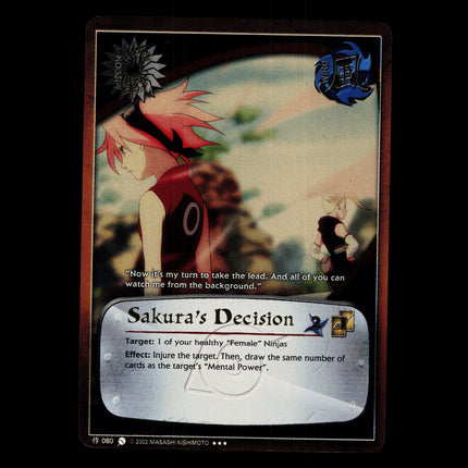 Sakura's Decision - 080 - NM - 1st Edition - Foil - Naruto CCG - D4-233