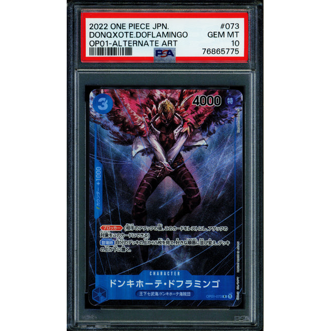 Donquixote Doflamingo - OP01-073 - PSA 10 - Alt Art Japanese - OP01 - One Piece - 65775