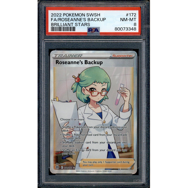 Roseanne's Backup - 172/172 - PSA 8 - Full Art - Brilliant Stars - Pokemon - 73348