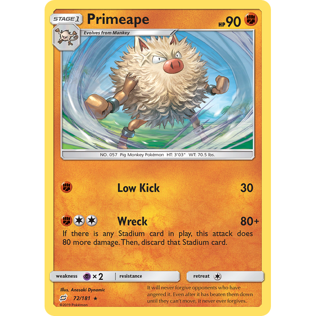 Primeape (72/181) [Sun & Moon: Team Up]