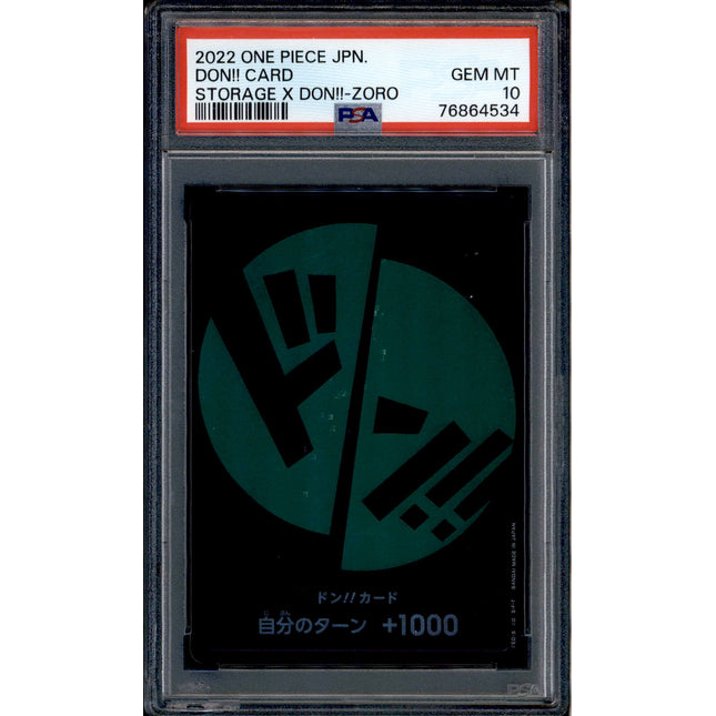 Zoro Don Card - Promo Storage - PSA 10 - Japanese Holo - Box - One Piece - 64534