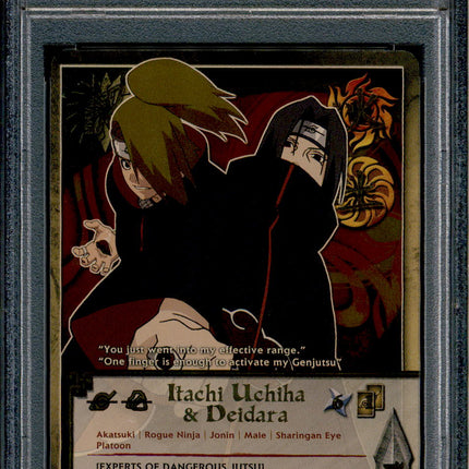 Itachi Uchiha & Deidara - 502 - PSA 9 - 1st edition SR - S12 - Naruto CCG - 96252