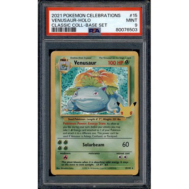 Venusaur - 15/102 - PSA 9 - Holo - Celebrations - Pokemon - 76503