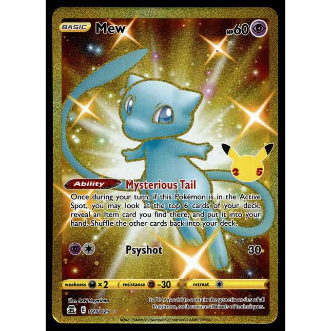 Mew - 025/025 - NM - Secret Rare - Celebrations - Pokemon - A6-70