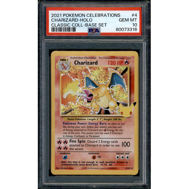 Charizard - 4/102 - PSA 10 - Holo - Celebrations - Pokemon - 73316