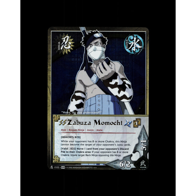 Zabuza Momochi - 1533 - NM - Unlimited Foil - S26 - Naruto CCG - D3-137