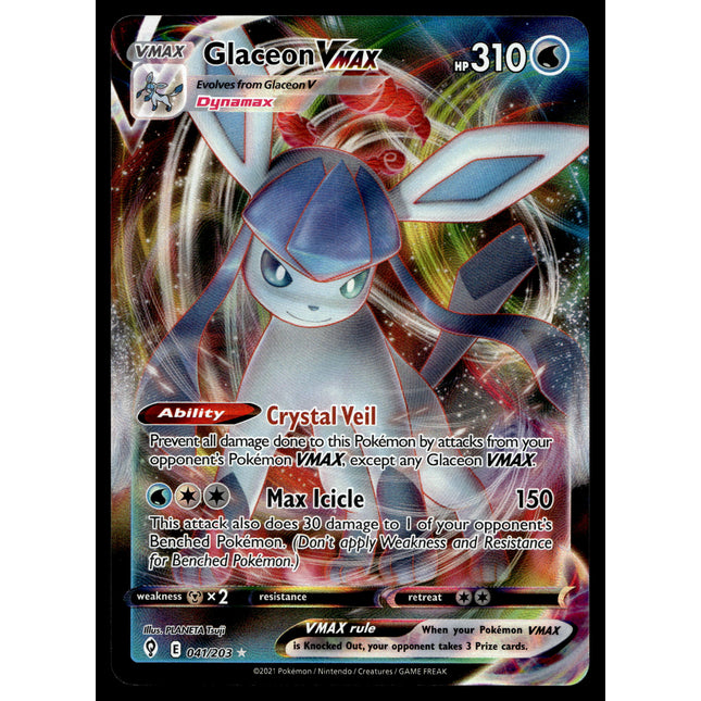 Glaceon Vmax - 041/203 - NM - Ultra Rare - Evolving Skies - Pokemon - A9-93