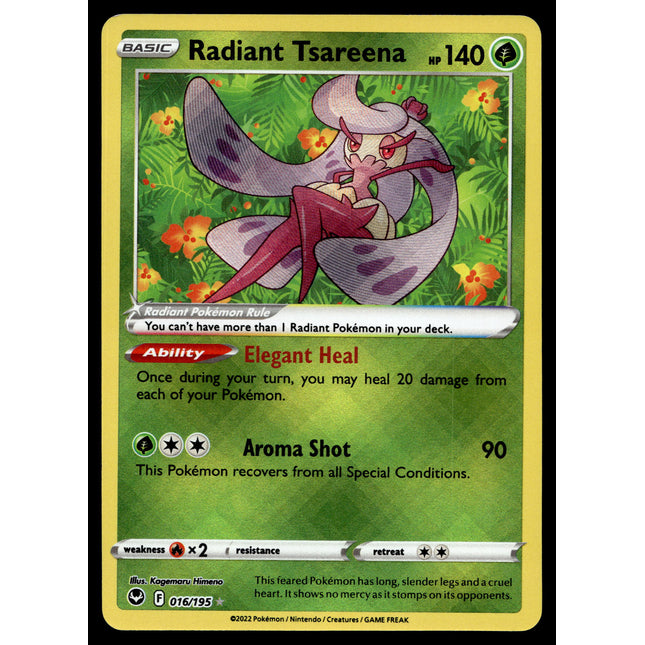 Radiant Tsareeena - 016/195 - NM - Ultra Rare - Silver Tempest - Pokemon - A9-135