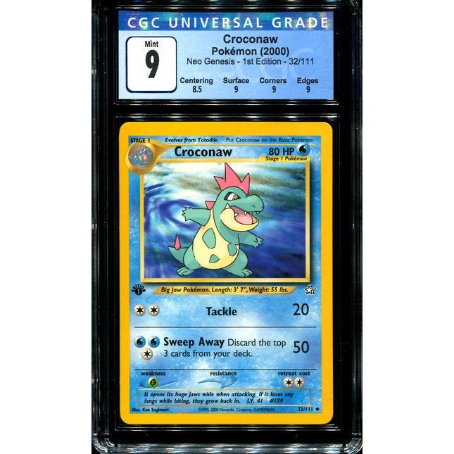 Croconaw - 32/111 - CGC 9 - 1st Edition - Neo Genesis - Pokemon - 72163