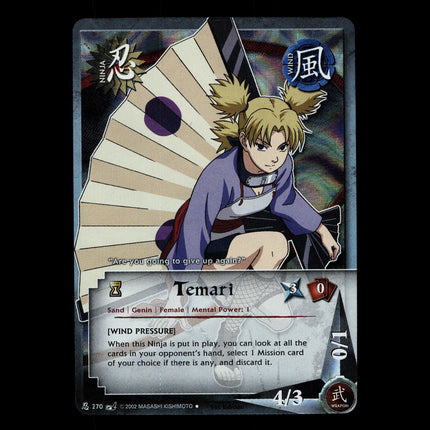 Temari - 270 - NM - 1st Edition - Foil - Naruto CCG - D3-35