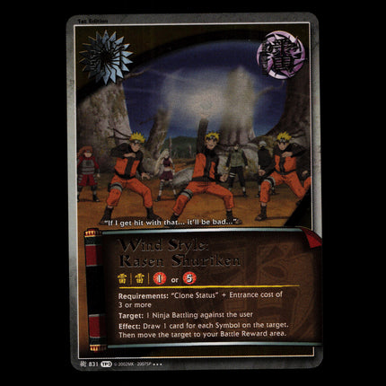 Wind Style: Rasen Shuriken - 831 - NM - 1st Edition Foil - TP3 - Naruto CCG - D4-181