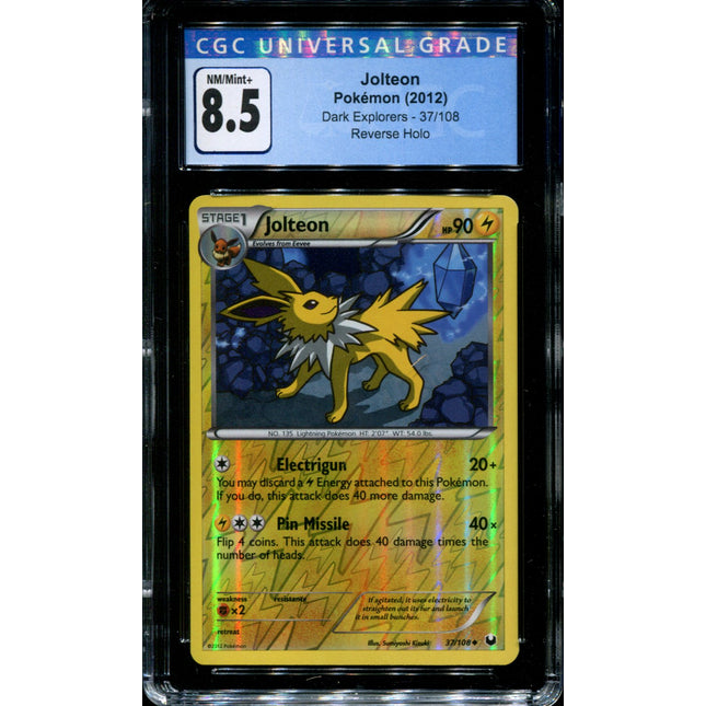Jolteon - 37/108 - CGC 8.5 - Reverse Holo - B&W Dark Explorers - Pokemon - 15200