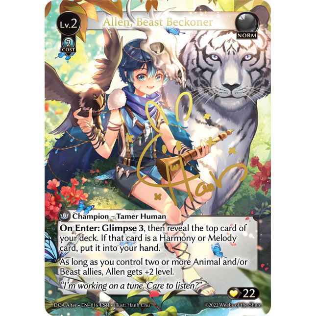 Allen, Beast Beckoner - DOA Alter EN-016 - CSR - Near Mint - Foil - Grand Archive TCG