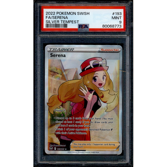 Serena - 193/195 - PSA 9 - Full Art - Silver Tempest - Pokemon - 68773