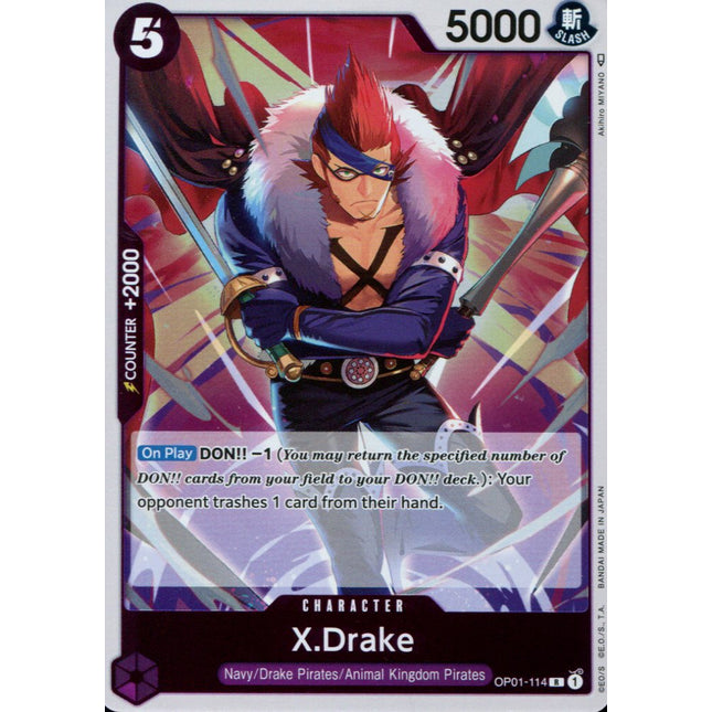 X Drake - OP01-114 - Rare - English - One Piece TCG OP-01