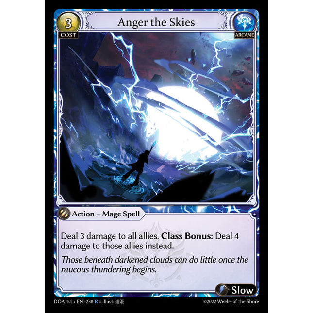 Anger the Skies - DOA 1st EN-238 - Rare - Near Mint - Non-Foil - Grand Archive TCG