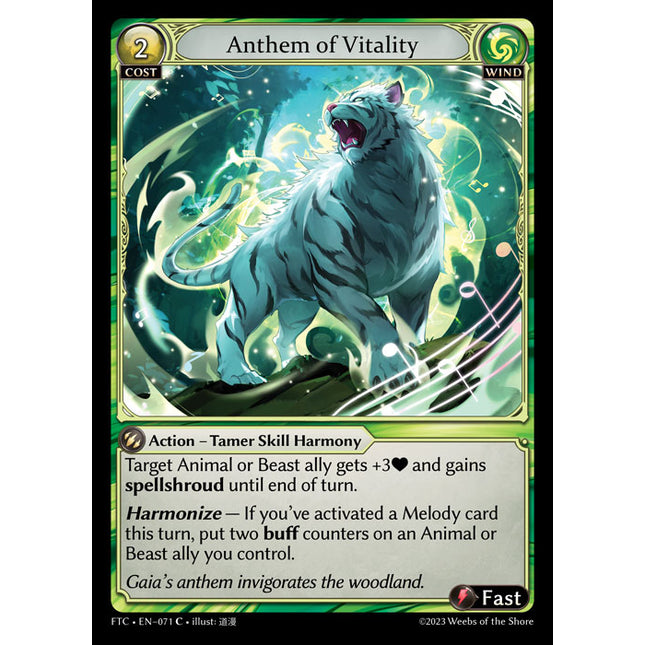 Anthem of Vitality - FTC EN-071 - x4 - C - NM - Non-Foil - Grand Archive TCG