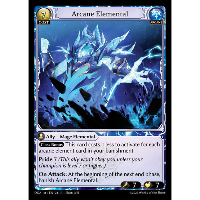 Arcane Elemental - DOA 1st EN-241 - Rare - Near Mint - Non-Foil - Grand Archive TCG