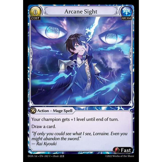 Arcane Sight - DOA 1st EN-242 - Uncommon - Near Mint - Non-Foil - Grand Archive TCG