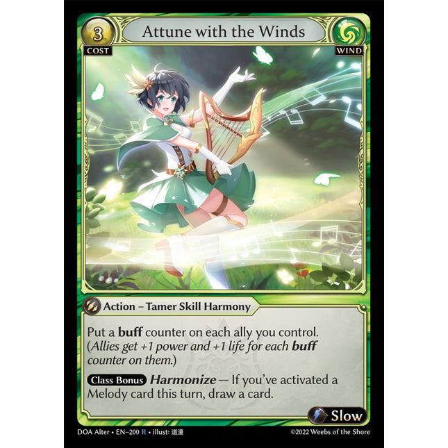 Attune with the Winds - DOA Alter EN-200 - Rare - Near Mint - Foil - Grand Archive TCG