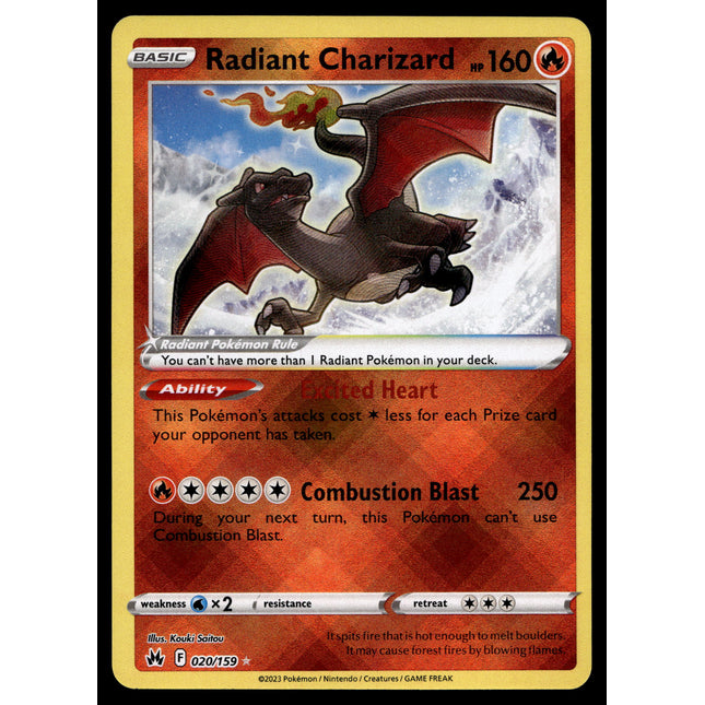 Radiant Charizard - 020/159 - NM - Ultra Rare - Crown Zenith - Pokemon - A7-61