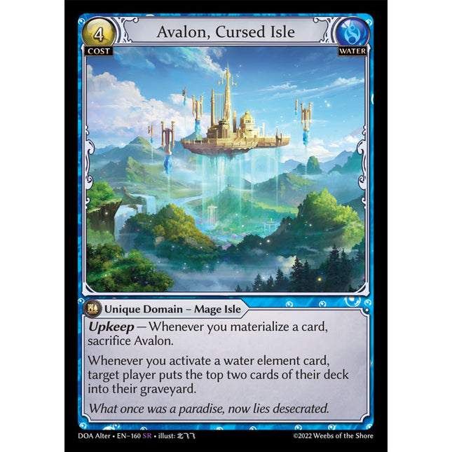 Avalon, Cursed Isle - DOA Alter EN-160 - Super Rare - Near Mint - Foil - Grand Archive TCG