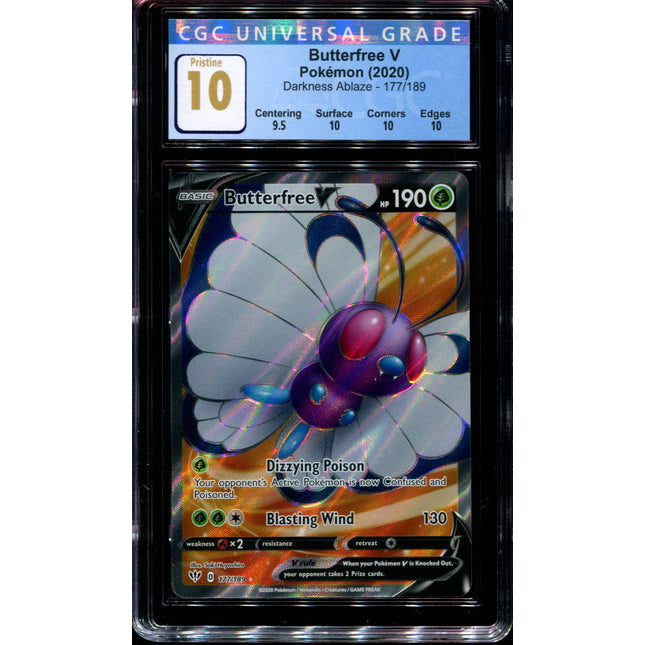 Butterfree V - 177/189 - CGC 10 Pristine - Darkness Ablaze - 68206