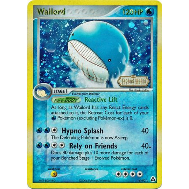 Wailord (14/92) (Stamped) [EX: Legend Maker]