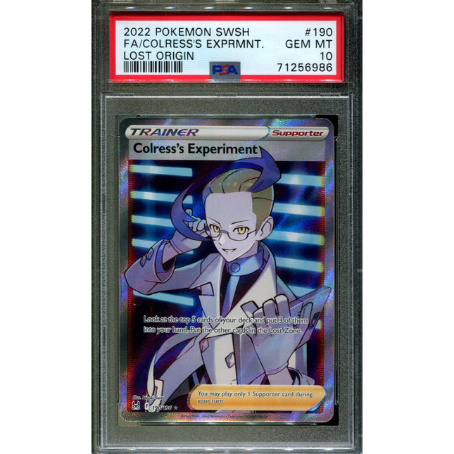 Colress's Experiment - 190/196 - PSA 10 - Full Art - Lost Origin - Pokemon - 56986