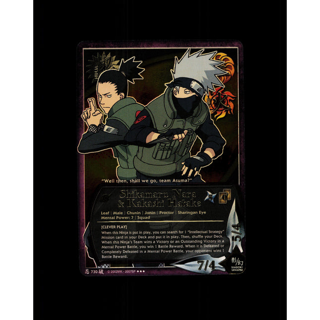 Shikamaru Nara & Kakashi Hatake - 730 - NM - 1st Edition - Foil - Naruto CCG - D4-283