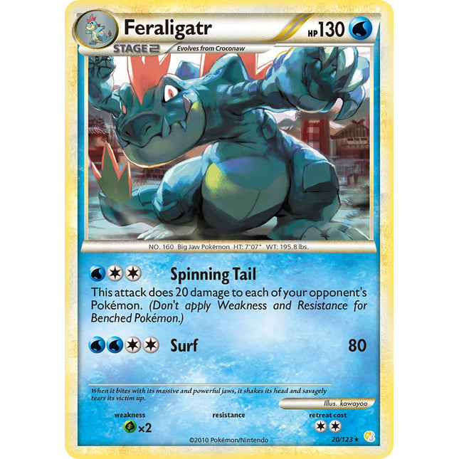Feraligatr (20/123) (Theme Deck Exclusive) [HeartGold & SoulSilver: Base Set]