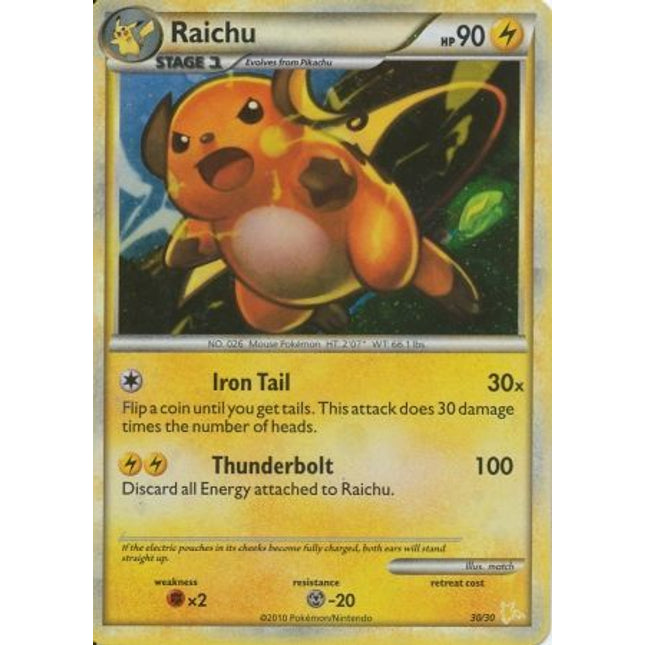 Raichu (30/30) [HeartGold & SoulSilver: Trainer Kit - Raichu]