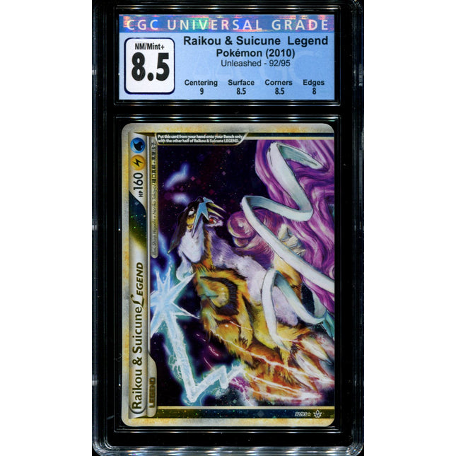Raikou & Suicune Top - 92/95 - CGC 8.5 - Ultra Rare - Unleashed - Pokemon - 68400