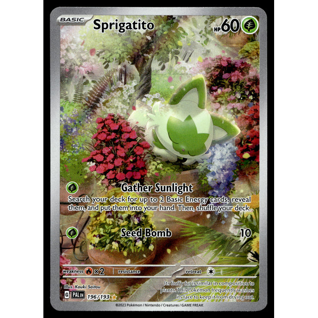 Sprigatito - 196/193 - NM - Art Rare - Paldea Evolved - Pokemon - A8-47
