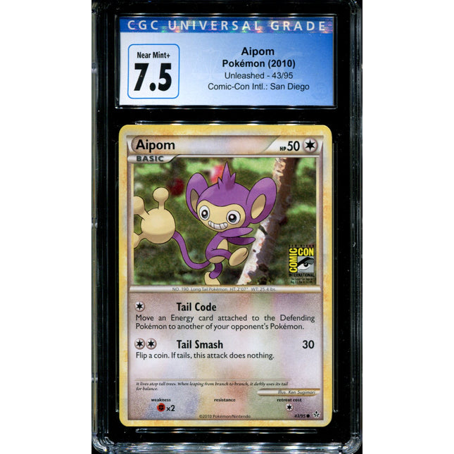 Aipom - 43/95 - CGC 7.5 - Unleashed - Comic Con - Pokemon - 94024