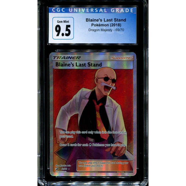 Blaine's Last Stand - 69/70 - CGC 9.5 - Dragon Majesty - Full Art - Pokemon - 91206
