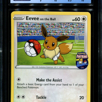 Eevee on the Ball - 002/005 - CGC 9.5 Gem Mint - Futsal Collection - Pokemon - 37064