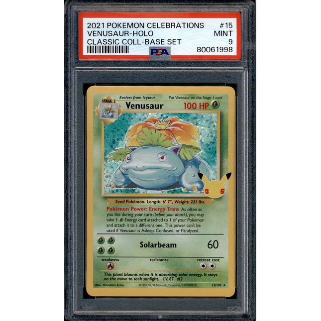 Venusaur - 15/102 - PSA 9 - Holo - Celebrations - Pokemon - 61998