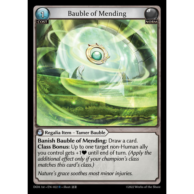 Bauble of Mending - DOA 1st EN-022 - Rare - Near Mint - Non-Foil - Grand Archive TCG