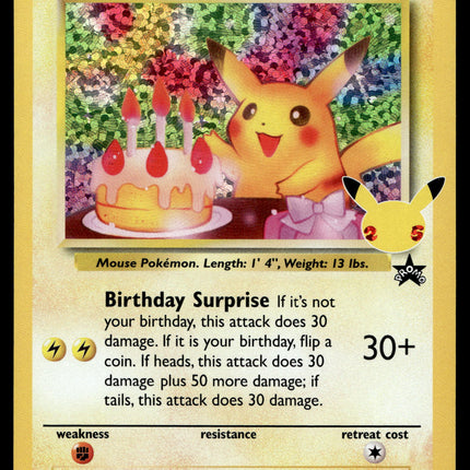 Birthday Pikachu - 24 - NM - Promo - Celebrations - Pokemon - A7-89
