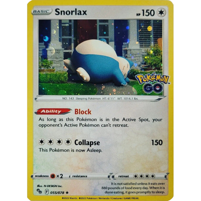 Snorlax (55/078) (Cosmos Holo) [Pokémon GO]