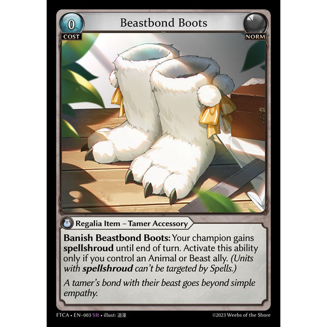 Beastbond Boots - FTCA EN-003 - x1 - SR - NM - Armaments Foil - Grand Archive TCG