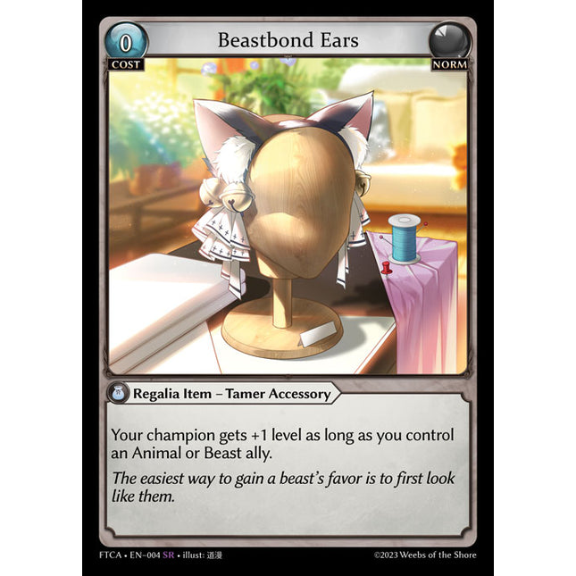Beastbond Ears - FTCA EN-004 - x1 - SR - NM - Armaments Foil - Grand Archive TCG