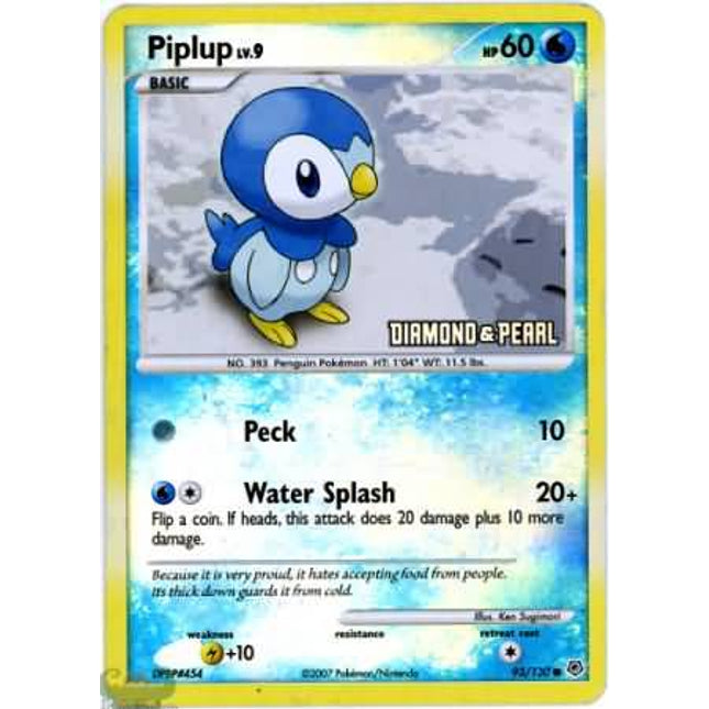 Piplup (93/130) [Burger King Promos: 2008 Collection]